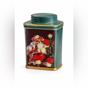 Vintage 2002 Coca Cola Santa Porcelain Tin Collectable for Holidays.